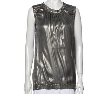 DOLCE & GABBANA Silver silk top